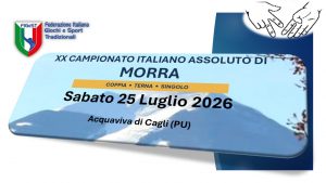 Il Campionato italiano assoluto di morra compie vent’anni: appuntamento ad Acquaviva di Cagli per la grande sfida